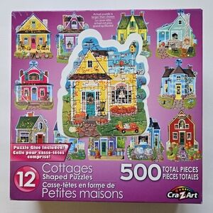 Crazart Cottage Shaped Puzzles 500 Total Pieces